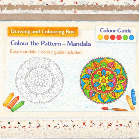 Drawing & Colouring -Colour the Pattern – Mandala for Kids